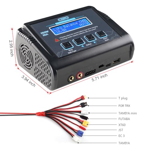 LiPo Charger, 150W 10A Fast Balance Battery Charger for RC Car Drone