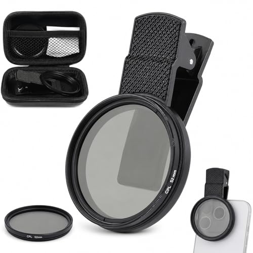 Cpl Filter iPhone,Polarized Lens for iPhone,iPhone Polarizing Filter,Polarizing Lens,Premium 52mm Cpl Filter,Widely Compatibility,for iPhone, Samsung Galaxy, and Google Pixel