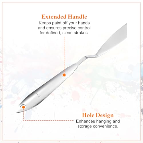 HARFINGTON 2pcs Palette Knife Painting Tool 8.39" Stainless Steel Silver