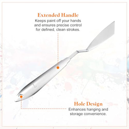 HARFINGTON 2pcs Palette Knife Painting Tool 8.39" Stainless Steel Silver