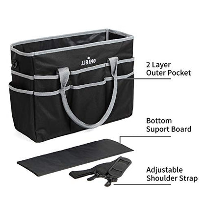 JJRING Large 600D Nylon Artist Organizer Tote Bag With 16 Pockets, Silver - color: Silver, size: Large