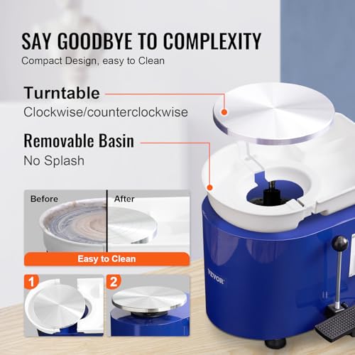 VEVOR Pottery Wheel 11inch 350W Ceramic Wheel Forming Machine Accessory Kit - size: 11in-350W