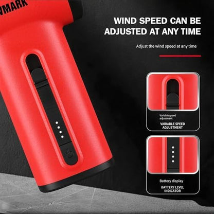WMARK Compressed Air Duster Rechargeable Cordless Handheld Mini Blower - color: Black