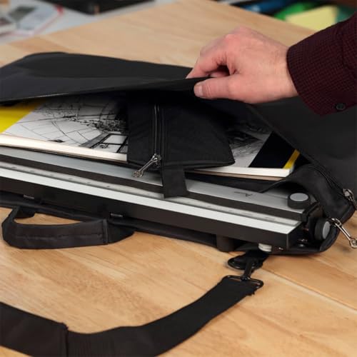 PXB Bags for Architects and Drafters - for Fixed & Multi-Angle 16x21" PXB Drafting Board - Art Desk Carrier- Adjustable Strap, Easy-Grip Handle, Water-Resistant Nylon & Zippered Pockets - size: 19x25"