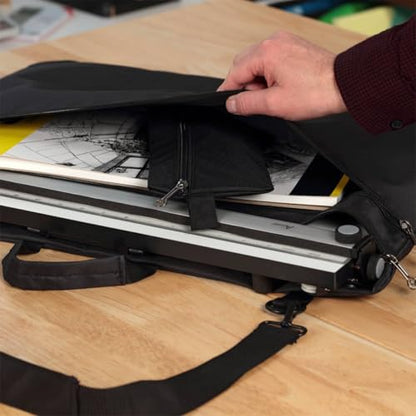 PXB Bags for Architects and Drafters - for Fixed & Multi-Angle 20x26" PXB Drafting Board - Art Desk Carrier- Adjustable Strap, Easy-Grip Handle, Water-Resistant Nylon & Zippered Pockets - size: 23x30"