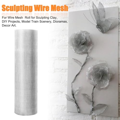 SOTEE Aluminum Wire Mesh Roll 15.7 Inch x 16.4 Foot for Sculpting Clay, Ideal for DIY Projects, Window Screen