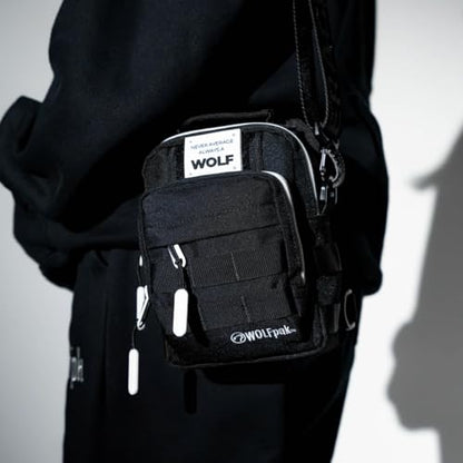 WOLFpak 4L Mini Tactical Sling Bag Crossbody - color: Alpha Black White Accents