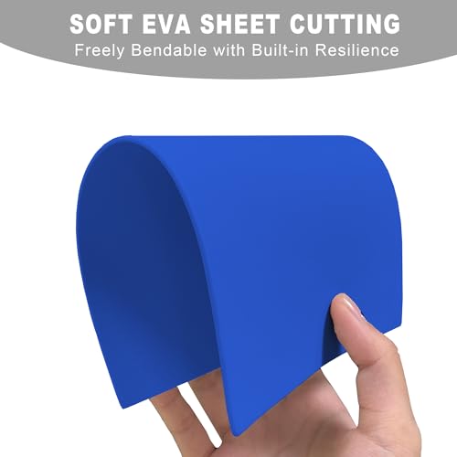 MBJelir EVA Foam Sheets - 8.5x5.5 Inch 2mmThick Non-Adhesive Craft Foam Paper for Crafts Project DIY Cosplay Scrapbooking, Classroom Projects,12 Sheets (Blue) - color: Blue