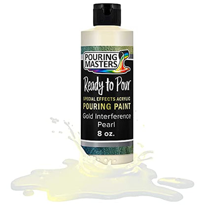 Pouring Masters Gold Interference Pearl 8-oz Acrylic Pouring Paint - color: Gold, size: 8 Fl Oz (Pack of 1)
