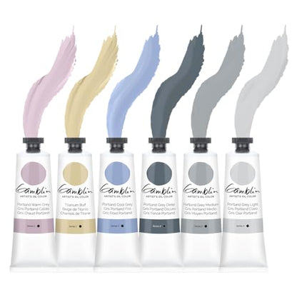 Gamblin Artist Oil Paint Set For Professionals - GREY SET - 37ml Tubes - color: Grey