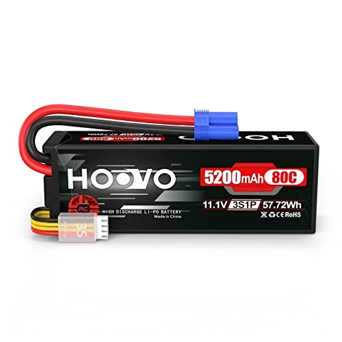 HOOVO 3S 11.1V Lipo Battery 5200mAh 80C HardCase Battery with EC5 Connector