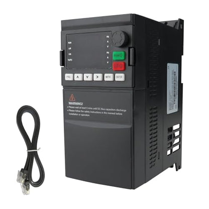 VFD 220V / 2.2KW 3HP 10A ，Single Phase 220V-240V Input to 3 Phase 220V-240V Output Variable Frequency Drive, VFD for AC Motor Speed Control ，Single-Phase Input, 3 Phase Output
