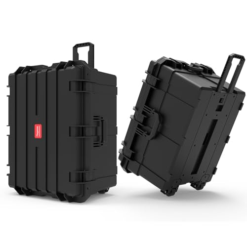 Waterproof Hard Case, 32 x 25 x 18 Inch,Equipment Roller Case with Wheels, with Customizable Foam for camera lenses Camcorder,Drone,electronic,tool, IP67,Shockproof, Inner 25.8"x19.25" x 15.15"