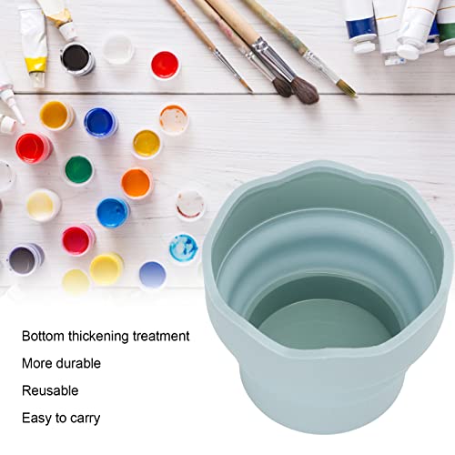 Tiiyee Paint Brush Basin, Collapsible Paint Brush Washer Silicone Bucket