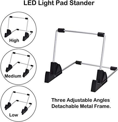 A4 LED Light Pad for Diamond Paint Kits, Super Bright USB Powered Light Board Kit with Detachable Stand, and Black Pad Clip (Pad and Bag)