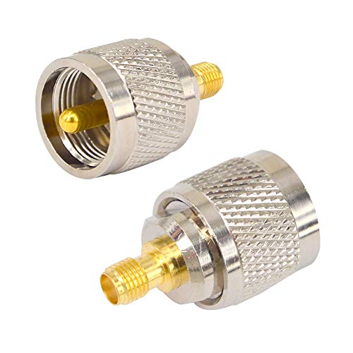 onelinkmore PL259 UHF Male to SMA Female Adapter, 2 Pack, for Antenna Cable