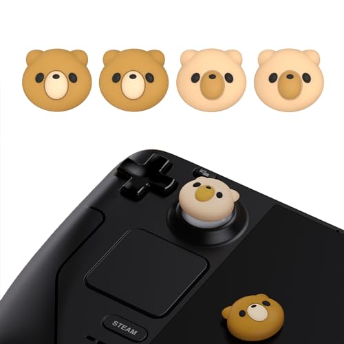PlayVital Thumb Grip Caps for Steam Deck LCD, Silicone Thumbsticks Grips Joystick Caps for Steam Deck OLED - Cozy Bear - color: Cozy Bear