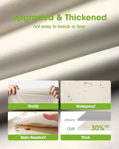 Pureegg Plastic Table Cloth Disposable 6 Pack, 84 Inch Round, Beige - color: Ivory, size: 84" Round