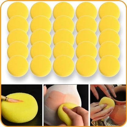 25Pcs Pottery Sponges 3inch, Painting Sponges, Pottery Sponges for Clay