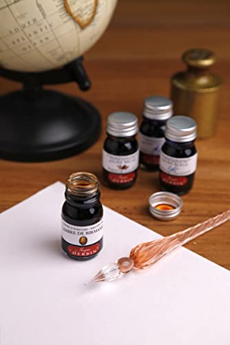 Jacques Herbin - Ref 214/77 - Round Glass Dip Pen - Violet - color: purple berry