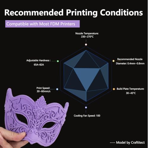 Siraya Tech Flex TPU Air - Active Foaming 3D Printer Filament, Lilac 1kg - color: Tpu Air Lilac