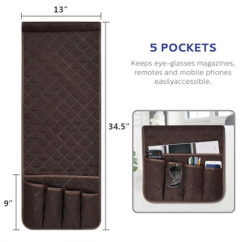 Armchair Caddy for Recliner, Non Slip Sofa Arm Organizer, Dark Brown - color: Dark Brown