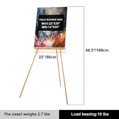Falling in Art 65" A-Frame Wooden Tripod Easel Stand (Natural) - color: Natural-1 Pack
