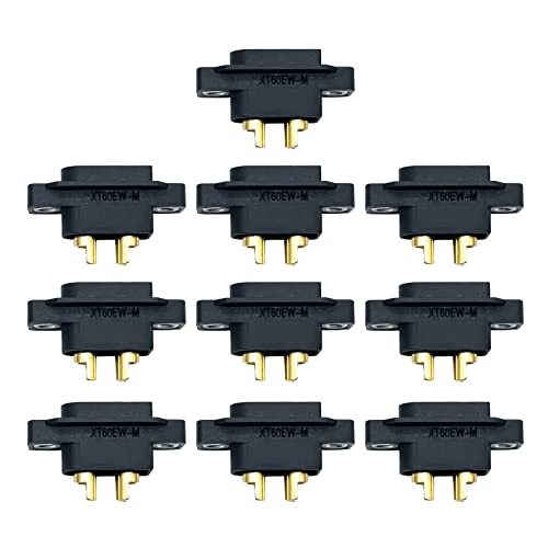 Amass 10PCS XT60EW-M Mountable XT60E Male Plug Connector for RC Drone Aircraft FPV Racing Drone(with scews