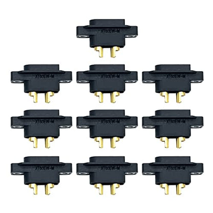 Amass 10PCS XT60EW-M Mountable XT60E Male Plug Connector for RC Drone Aircraft FPV Racing Drone(with scews