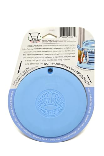 Paint Puck CollapsiBowl Paint Brush Cleaner Rinse Cup, Blue - color: Blue, size: Collapsible