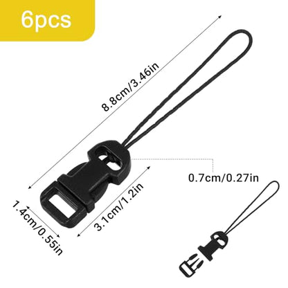 6 Pcs Black Quick Release Camera Strap QD Loops Connector Adapter Adjustable Quick Release Buckles Camera Quicks Releases Lanyard Clip for All Compact Digital Cameras Binoculars Drone Remote Control