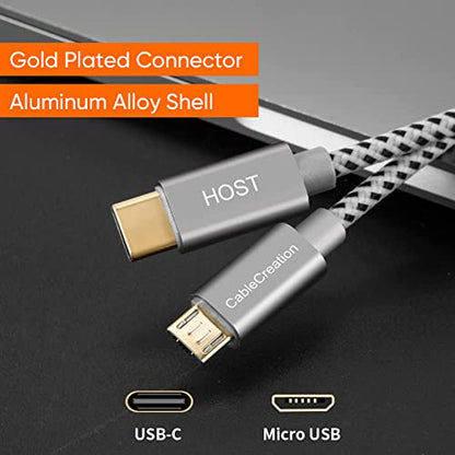 CableCreation Braided USB C to Micro USB Cable, 480Mbps Data, 6.6 FT/ 2M - size: 6.6FT, style: Cotton braided