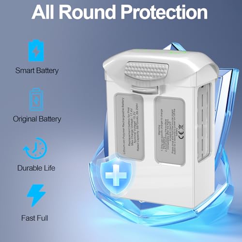 Phantom 4 Battery 2 Pcs with Charger, 5870mAh 15.2V Intelligent Flight Battery for DJI Phantom 4/4 Pro /4 Pro V2.0/4 RTK / 4 Advanced Drone