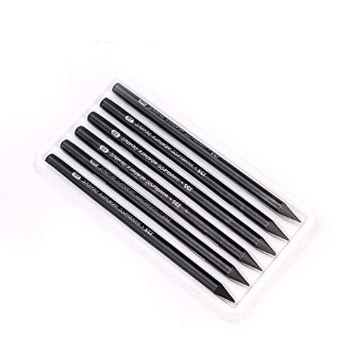 YYMIYU Full Graphite Pencils set 6 Piece.HB/2B/4B/6B/8B/EE (lead pencil) - style: suit