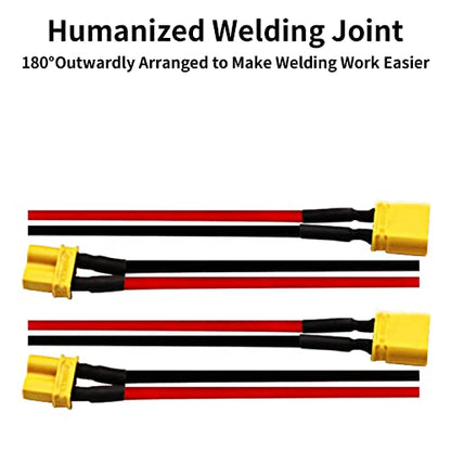 4Pairs XT30U Male Female Connectors 18AWG 4inch Wire with Sheath - color: Xt30u Cable