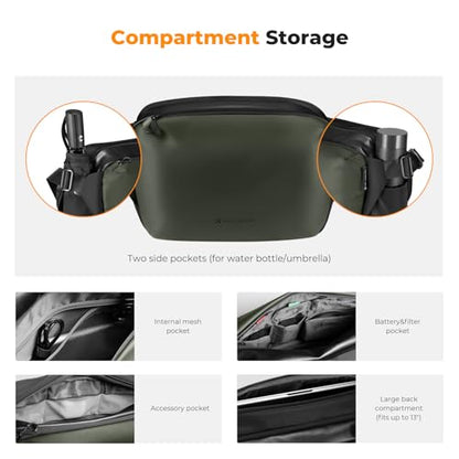 K&F CONCEPT Large Camera Sling Bag, Everyday Shoulder Bag - color: 13 Deep Green Large