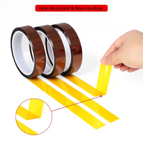 1/8''×33M High Temperature Resistant Polyimide Tape,No Residue Heat Tape