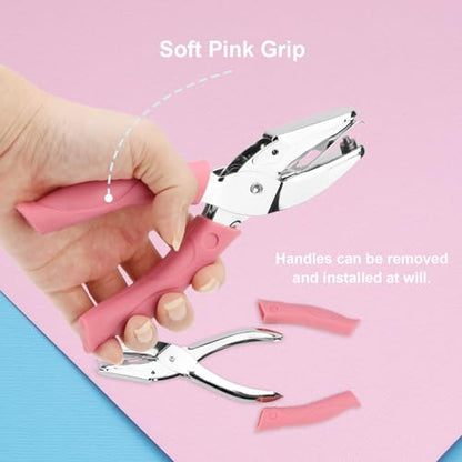 Rongon 1/16in & 1/8in Circle Shaped Hole Puncher, 2PCS Single Paper Punch - size: Small Circle & Middle Circle