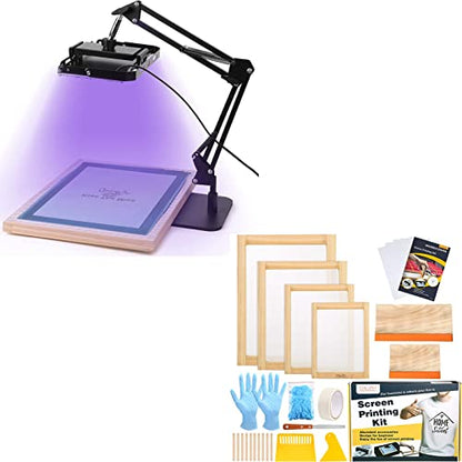 Caydo 50W LED Exposure Unit for Screen Printing, UV Screen Printing Light with 31 Pieces Screen Printing Starter kit for Screen Printing