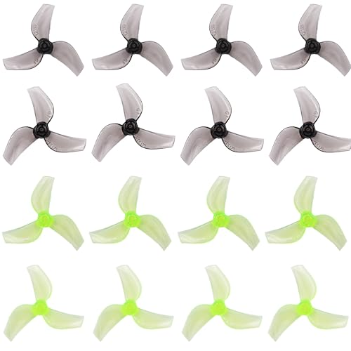Gemfan 1219S 3-Blade Propellers 1.0mm Shaft for Air65 FPV Quad(Gray+Yellow) - color: Gray+yellow