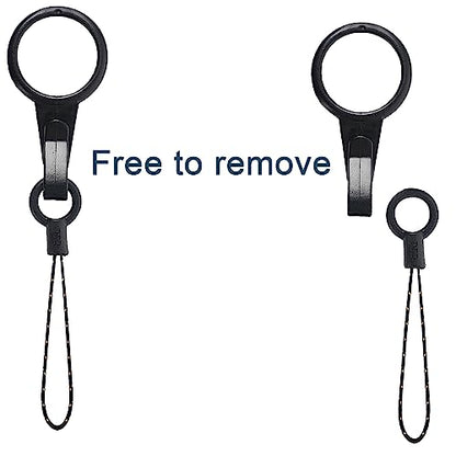 YOUOWO 10Pcs Black Lanyards Finger Ring Plastic Strap Detachable - color: 10 Pcs Finger Ring Plastic Lanyard