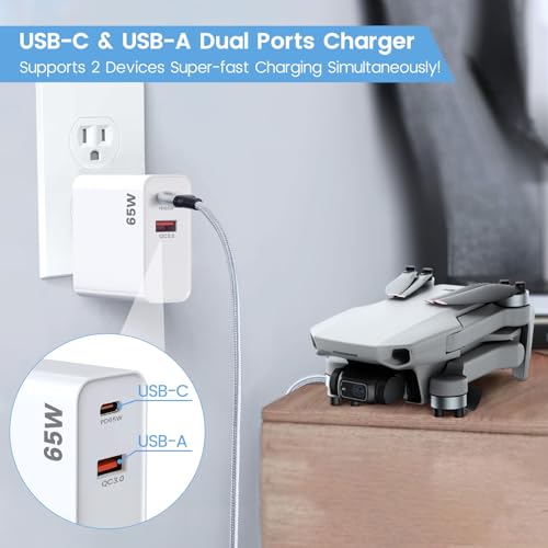 PD 65W USB C Fast Charger for DJI Mini 4K, Neo, Air 3S, 2 SE Drones, White - color: White, size: 65w / 6.6ft