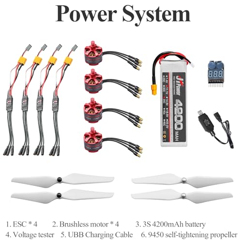 HAWK'S WORK F450 Drone Kit to build, DIY Quadcopter Set, Frame + Pixhawk + GPS + Power Module + ESC + Brushless Motor + Prop + Battery + RC Transmitter&Receiver + Accessory + Guild Book&Video