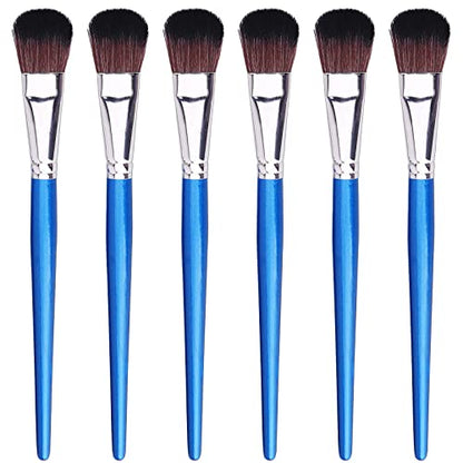 GACDR 1 Inch Oval Mop Brush Set, 6PCS Blending Brushes for Acrylic Painting - size: 1 inch