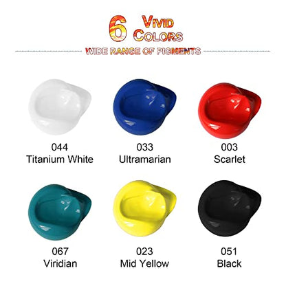 Professional Acrylic Paint Primary Colors,6 Colors(75ml/2.54oz) - color: 6 colors