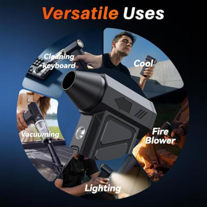 Compressed Air Duster -Turbo Fan,130000RPM Cordless Electric Air Blower