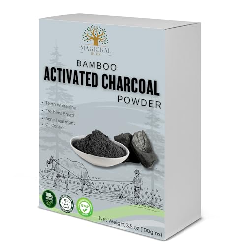 Activated Charcoal Powder 3.5 oz Fine Bamboo Charcoal Powder for Baking, Teeth Cleaning, and Beauty