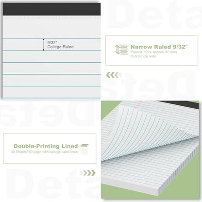 White Legal Pads 8.5 x 11 Narrow Ruled, 24 Pack Notepads Writing Note Pads - color: White-24