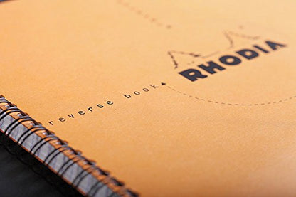Rhodia Reverse Book & Dot Book - Dot Grid 80 sheets - 8 1/4 x 8 1/4 - Black Cover - color: Black, size: 8.25" x 8.25" Dot Grid