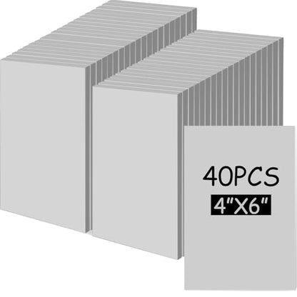 Frienda 40 Pcs Rubber Carving Blocks Linoleum Block 4"x6", Gray - color: Gray